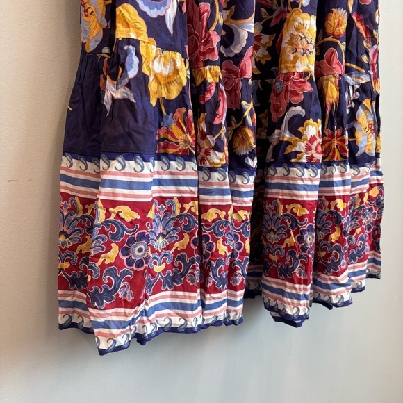 Soft Surroundings Large Kara Maxi Skirt Navy Floral Tiered Pockets - Picture 5 of 13